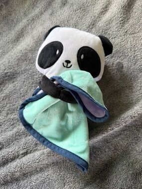 Panda Crate Panda Lovey Security Blanket - Mint and Black